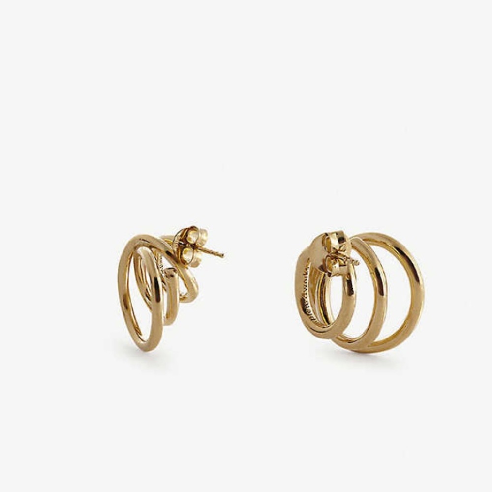 FLOW- Gold Vermeil Earrings. NEW IN BOX